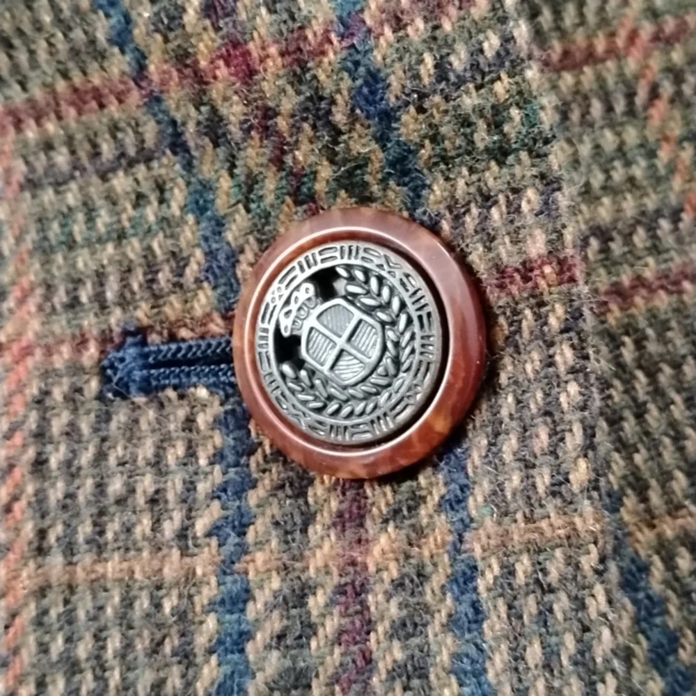 Vintage Sag Harbor Academia Wool Blend Plaid Oversized Blazer Women's Size 14 - Picture 5 of 8